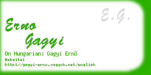 erno gagyi business card